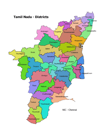 Tamil Nadu District Map Tamil Nadu District Google Map Tamilnadu