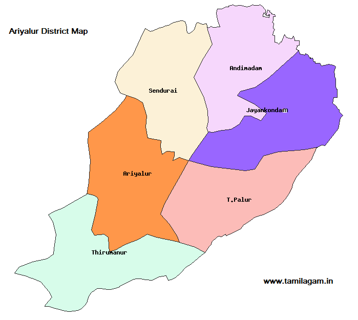 Ariyalur District Political Map Updated