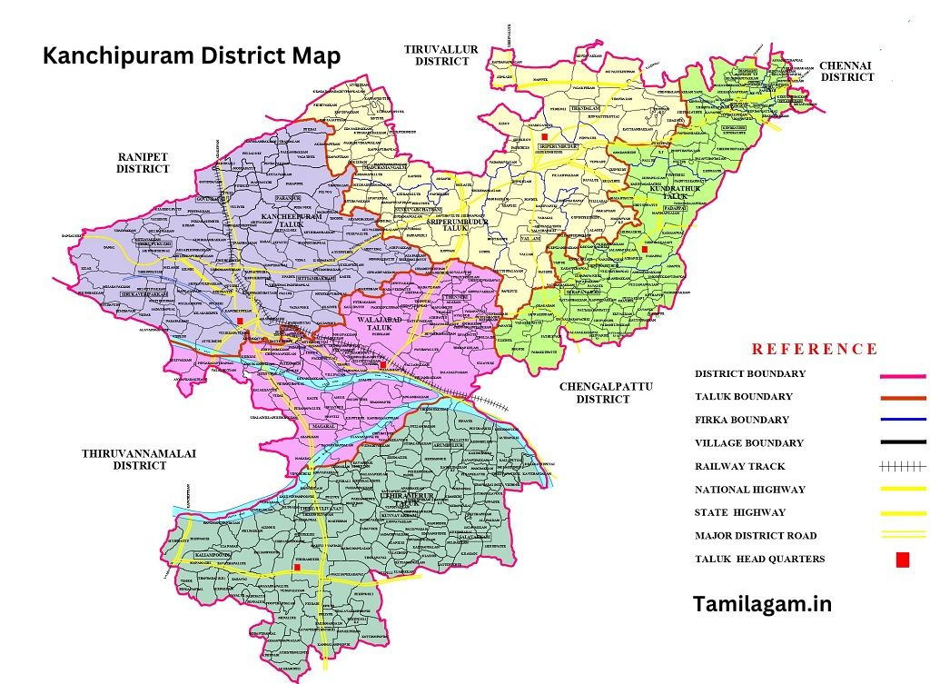 Kancheepuram District Political Map Updated