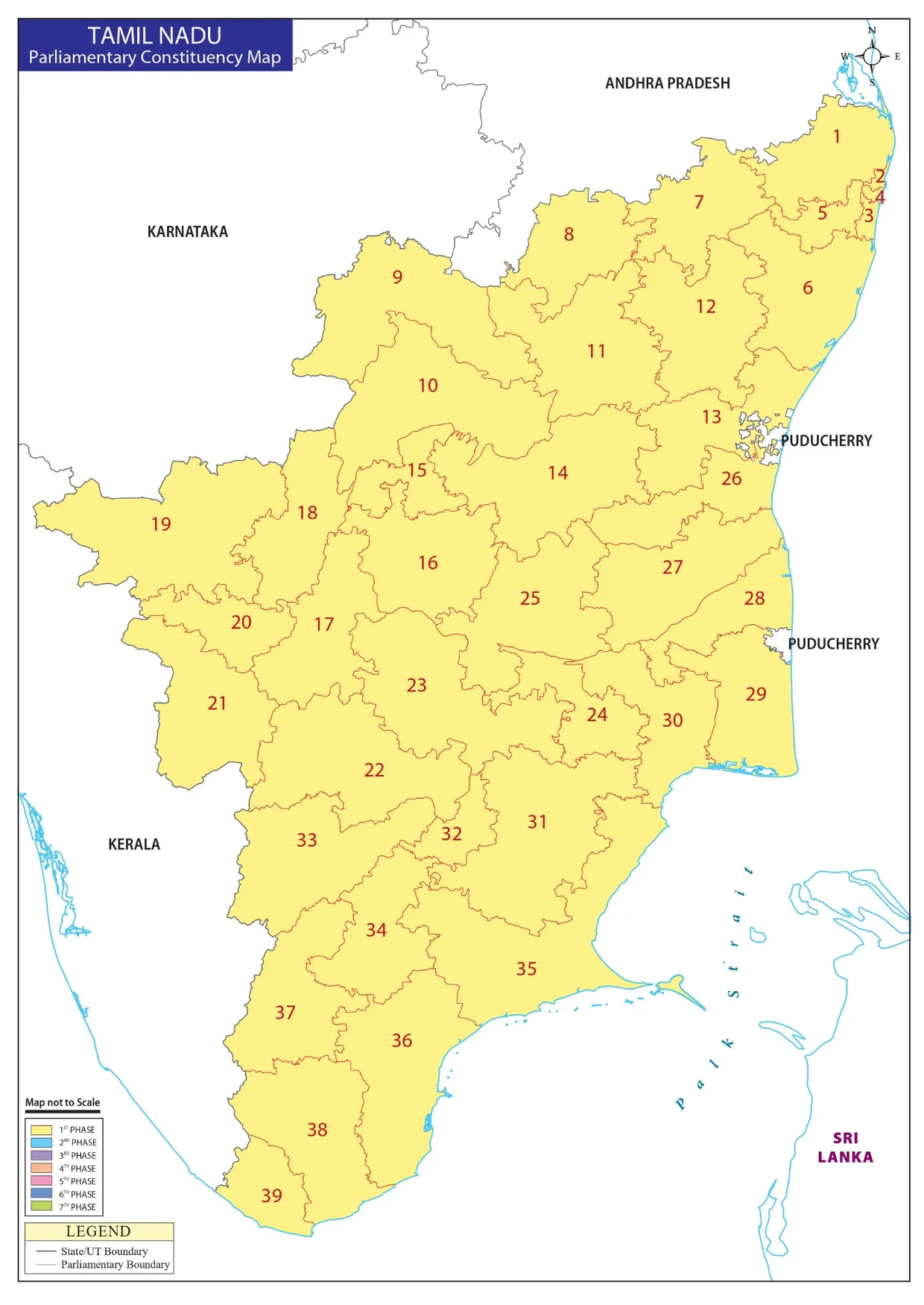 Tamil Nadu Lok Sabha Election Constituencies Map