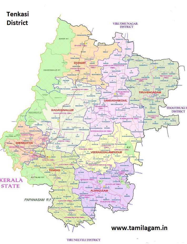 Tenkasi District Political Map Updated