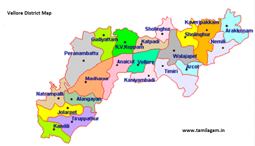 Vellore District Political Map Updated